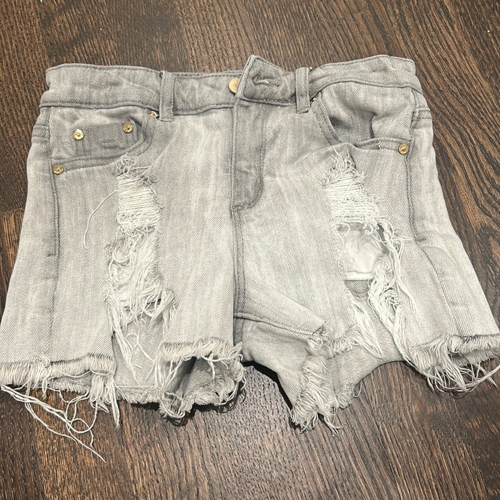 girls distressed jean shorts